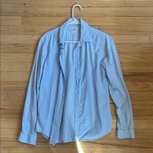 Zara Men's Sky Blue Casual Shirt